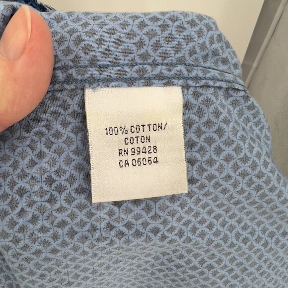 Bugatchi Uomo Shaped Fit Blue Long Sleeve Button-Down Shirt 100% Cotton Mens Siz - Picture 5 of 7